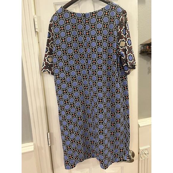 Gibson Latimer Geometric Artsy Shift Dress Women XL Preppy Resort Wedding Brunch - Picture 3 of 10